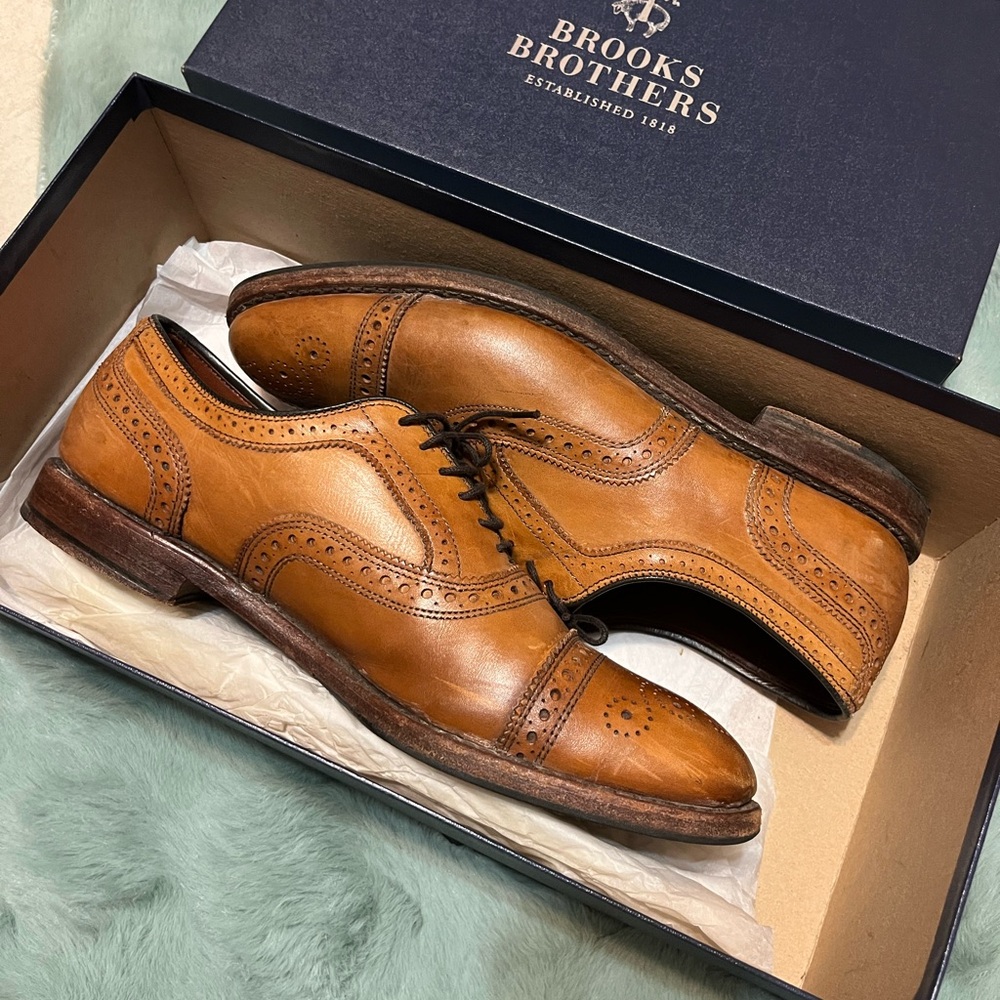 Brooks Brothers Men's Brown Leather Oxfords (Goodyear Welted)